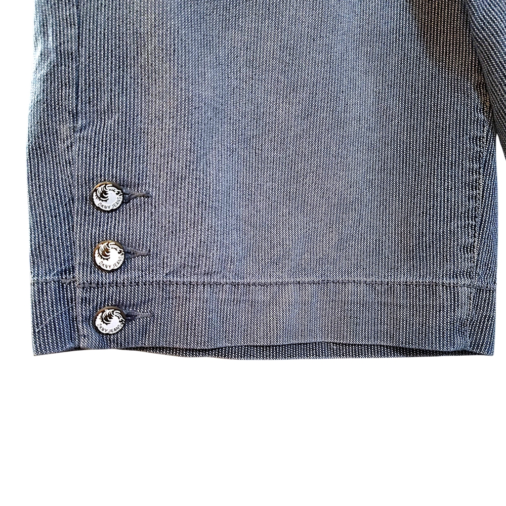 DKNY Light Blue Jean Shorts with Button Accents - Picture 3 of 5